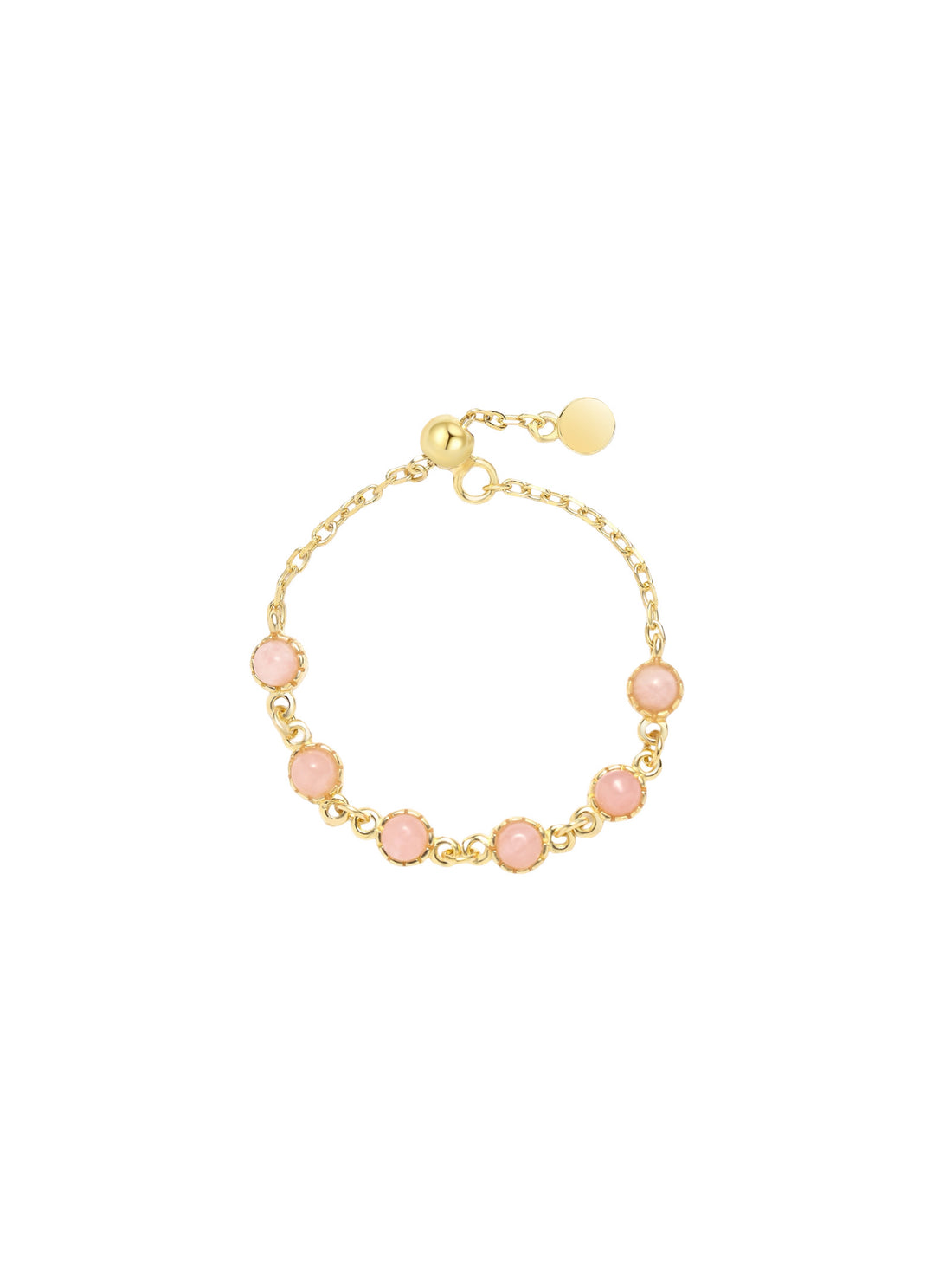 Freya Pink Opal Chain Ring - MOUSAI