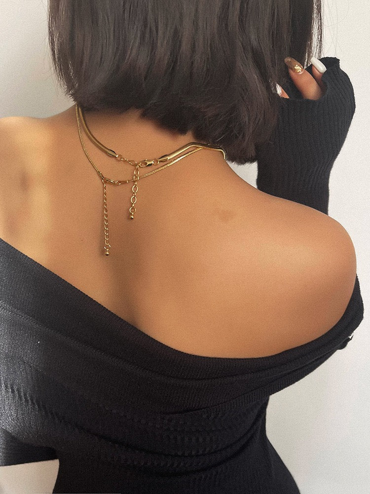 Aria Bold Snake Chain Necklace - MOUSAI